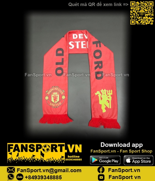 Khăn choàng cổ Manchester United Red Devils scarf bóng đá ManUtd