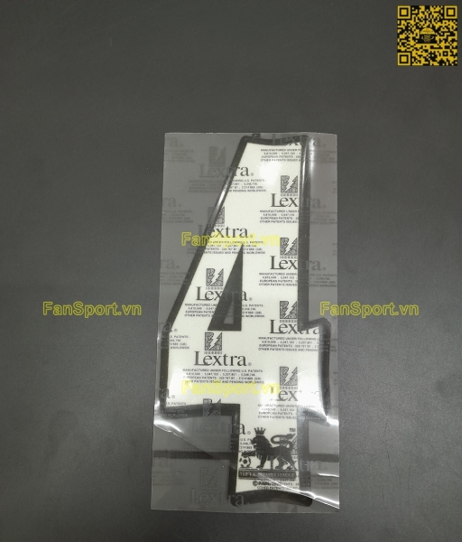 Số 4 Premier League 1997-2007 Official white trắng nameset