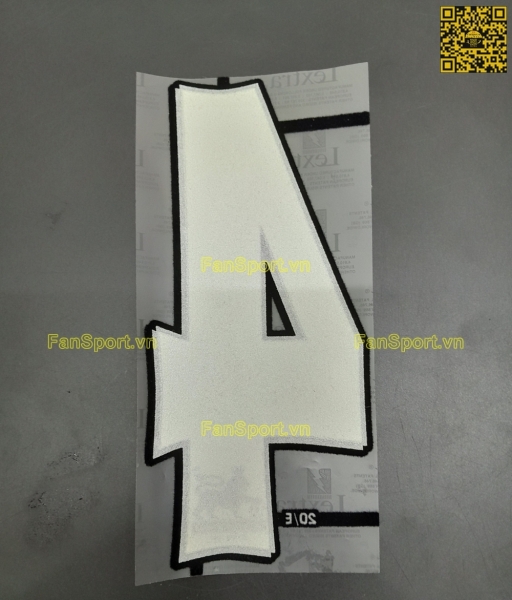 Số 4 Premier League 1997-2007 Official white trắng nameset