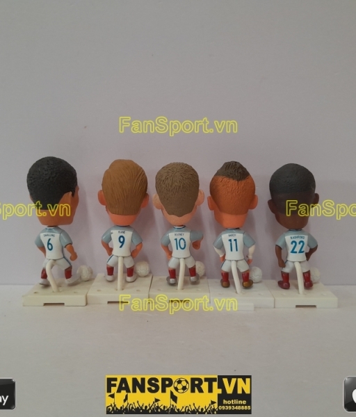 Set 5 tượng England 2016-2018 soccerwe plus Rooney Vardy Rashford Kane