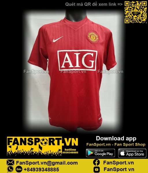 Áo đấu Manchester United 2007-2008-2009 home shirt jersey red 237924