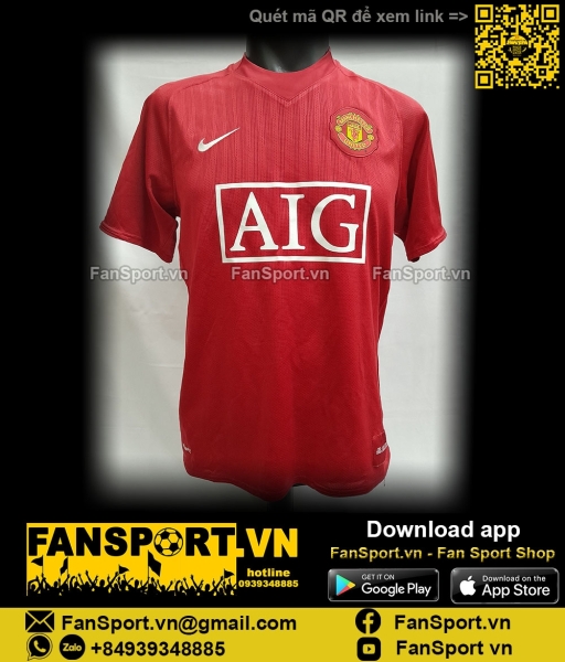 Áo đấu Vidic 15 Manchester United 2007-2008-2009 home shirt 237924
