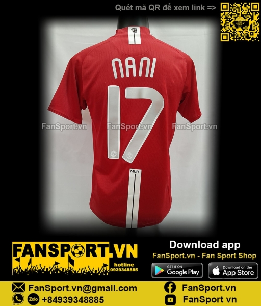 Áo Nani 17 Manchester United Champion League final 2008 shirt jersey