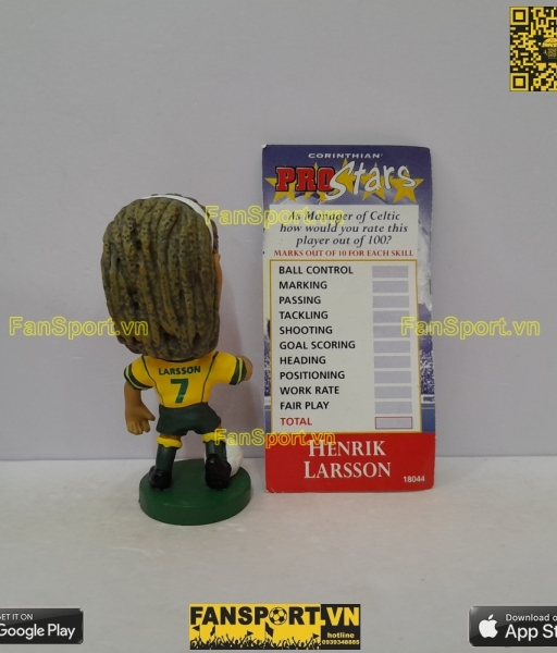 Tượng Henrik Larsson 7 Celtic 2000 2001 away yellow corinthian PRO370