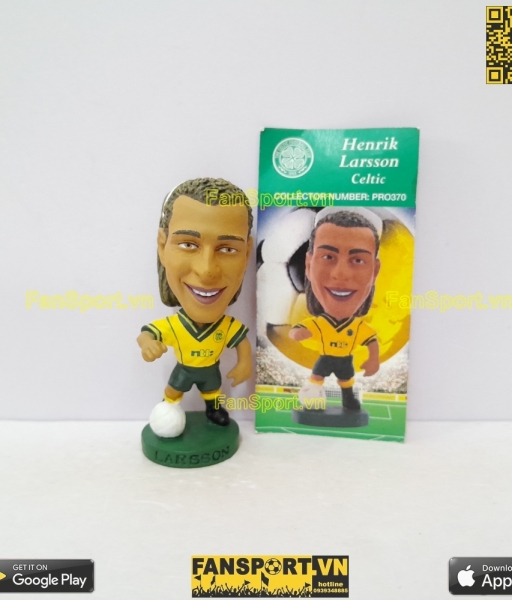 Tượng Henrik Larsson 7 Celtic 2000 2001 away yellow corinthian PRO370