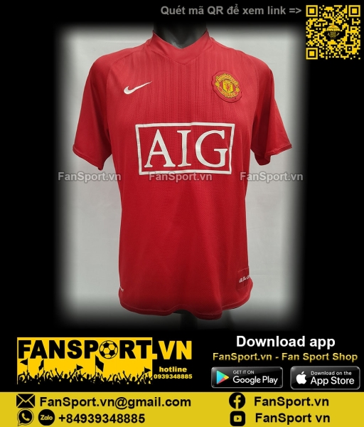 Áo đấu Manchester United 2007-2008-2009 home shirt jersey red 237924
