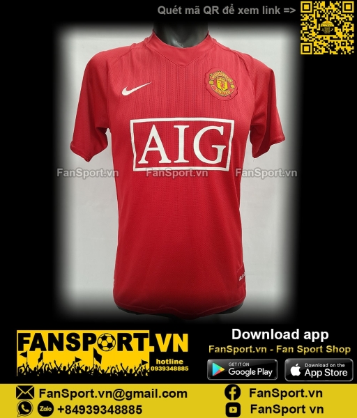 Áo đấu Manchester United 2007-2008-2009 home shirt jersey red 237924