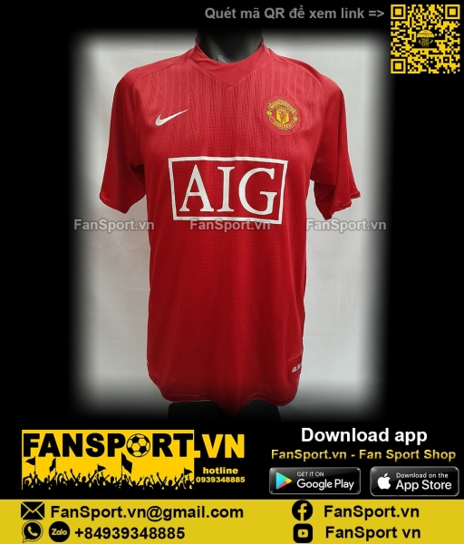 Áo đấu Manchester United 2007-2008-2009 home shirt jersey red 237924