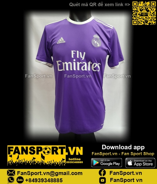 Áo đấu Ronaldo 7 Real Madrid 2016 2017 away shirt jersey Adidas AI5158