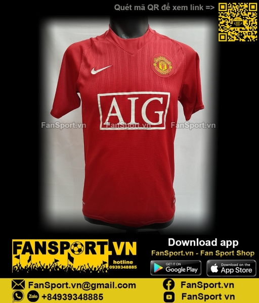 Áo đấu Manchester United 2007-2008-2009 home shirt jersey red 237924