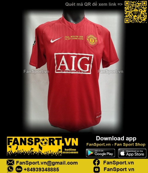 Áo Manchester United Champion League Final 2008 home shirt jersey 2007