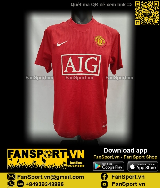 Áo đấu Manchester United 2007-2008-2009 home shirt jersey red 237924