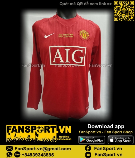 Áo Ronaldo 7 Manchester United Champion League Final 2008 home shirt