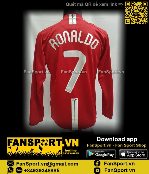 Áo Ronaldo 7 Manchester United Champion League Final 2008 home shirt