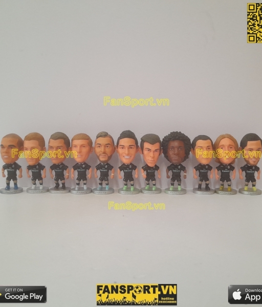 Set 11 tượng Real Madrid 2014-2015 third black kodoto Ronaldo Modric