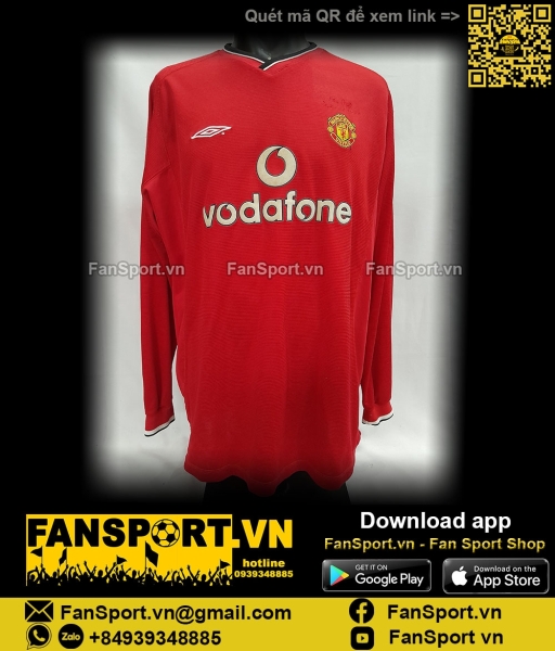 Áo đấu dài tay Manchester United 2000 2001 2002 home shirt jersey long