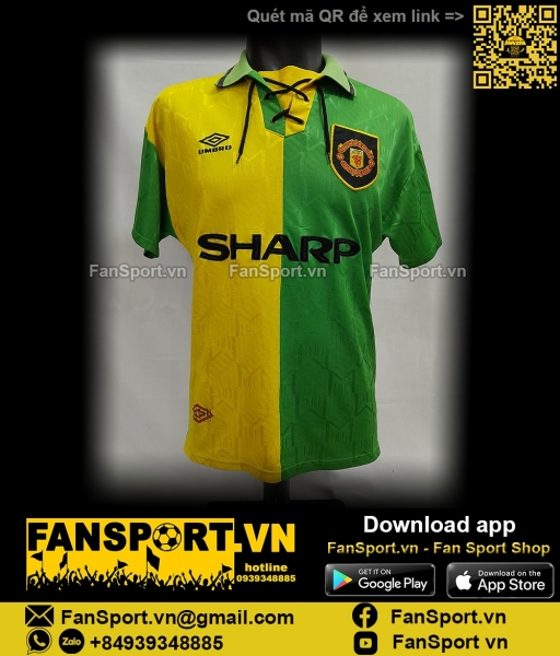 Áo đấu Manchester United 1992 1993 1994 1995 third shirt jersey Umbro
