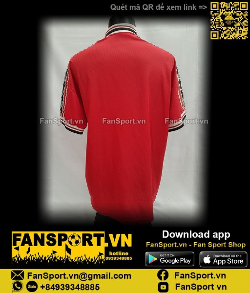 Áo đấu Manchester United 1998-1999-2000 home shirt jersey red Umbro