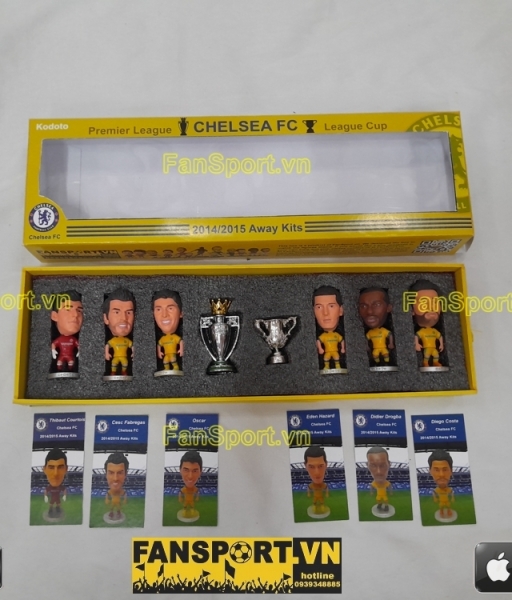 Box set tượng cầu thủ bóng đá Chelsea 2014-2015 away yellow kodoto