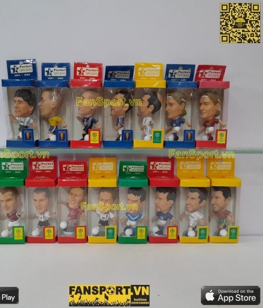 Set 15 tượng Pocket Sport Ronaldo Zidane Maradona Beckham Totti Baggio
