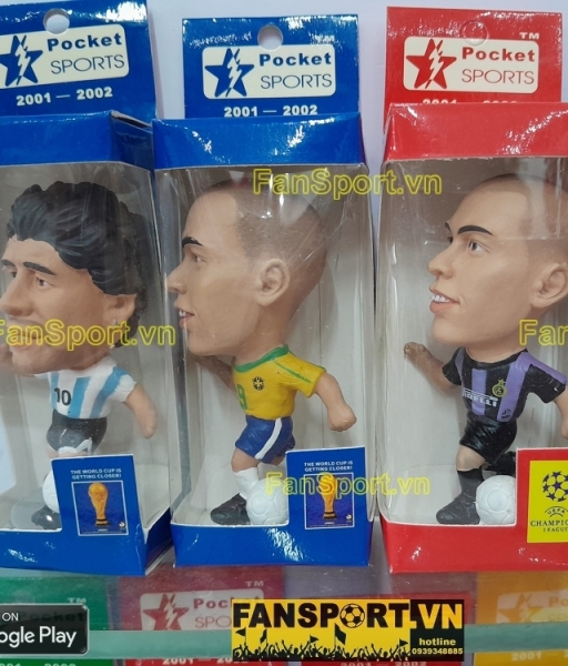 Set 15 tượng Pocket Sport Ronaldo Zidane Maradona Beckham Totti Baggio