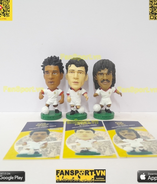 Set 3x tượng Rijkaard Basten Gullit AC Milan 1988-1990 corinthian card