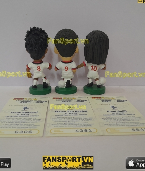Set 3x tượng Rijkaard Basten Gullit AC Milan 1988-1990 corinthian card