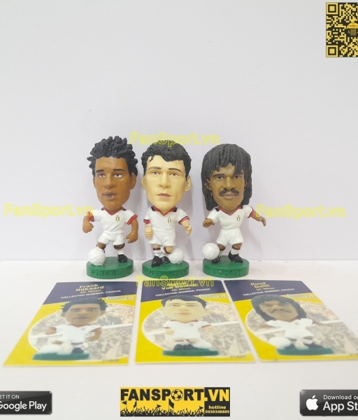 Set 3x tượng Rijkaard Basten Gullit AC Milan 1988-1990 corinthian card