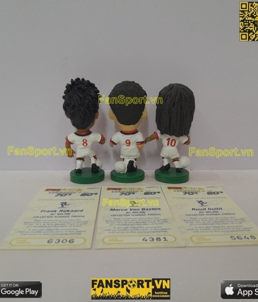 Set 3x tượng Rijkaard Basten Gullit AC Milan 1988-1990 corinthian card