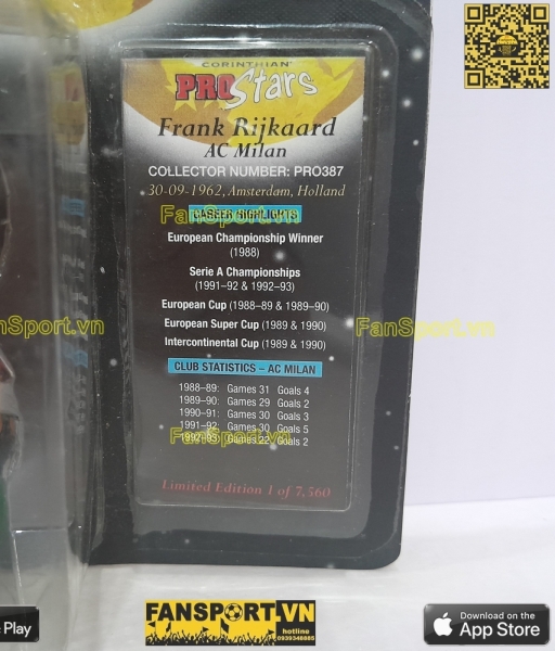 Tượng Frank Rijkaard 8 AC Milan 1989-1992 home corinthian PRO387