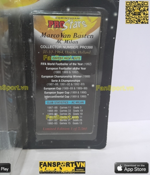 Tượng Marco Van Basten 9 AC Milan 1989-1992 home corinthian PRO388