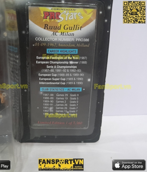 Tượng Ruud Gullit 10 AC Milan 1989-1992 home corinthian PRO386