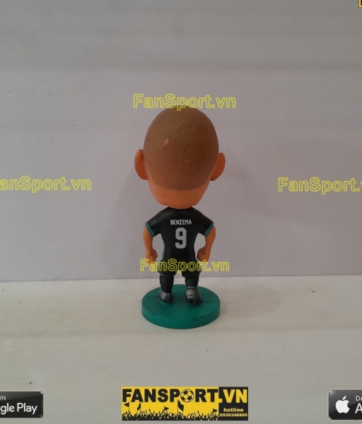 Tượng Karim Benzema 9 Real Madrid 2017-2018 away black soccerwe