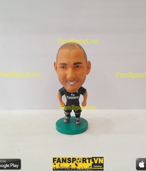 Tượng Karim Benzema 9 Real Madrid 2017-2018 away black soccerwe