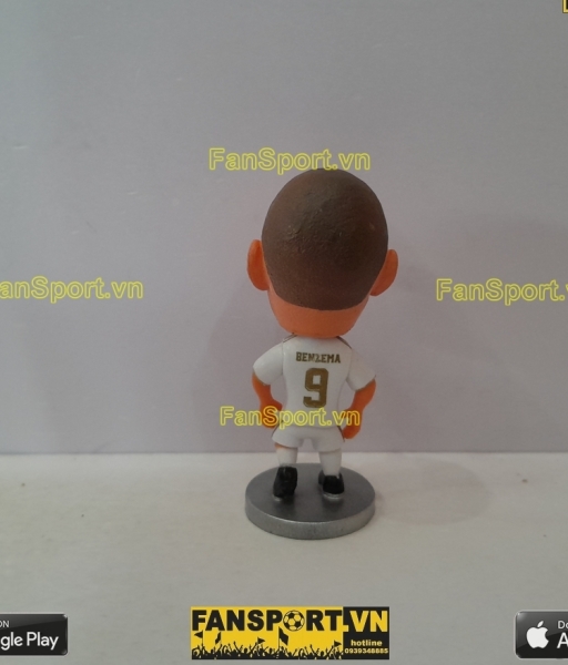 Tượng Karim Benzema 9 Real Madrid 2019-2020 home white soccerwe