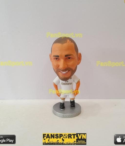 Tượng Karim Benzema 9 Real Madrid 2019-2020 home white soccerwe