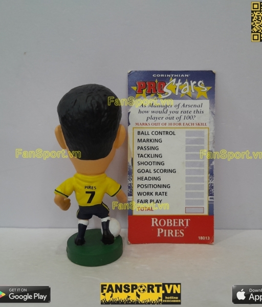 Tượng Robert Pires 7 Arsenal 1999 2000 away yellow corinthian PRO339