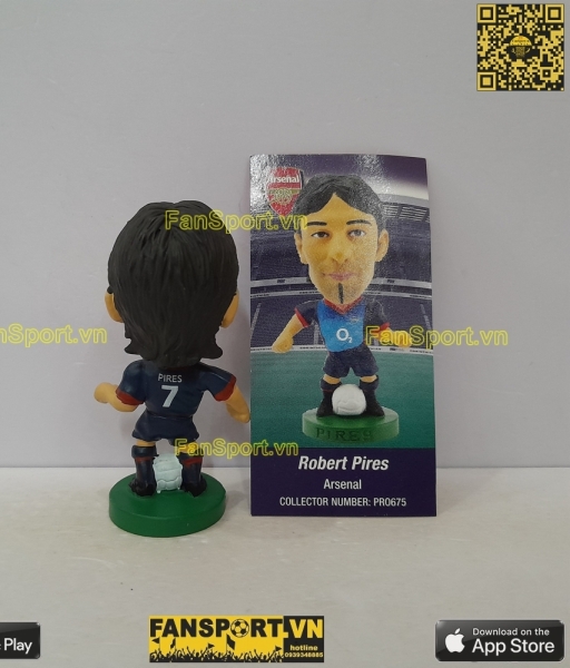 Tượng Robert Pires 7 Arsenal 2002 2003 away blue corinthian PRO675