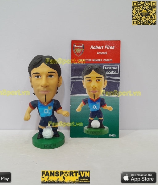 Tượng Robert Pires 7 Arsenal 2002 2003 away blue corinthian PRO675