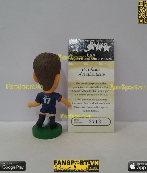 Tượng Edu 17 Arsenal 2002 2003 away blue corinthian PRO728 prostars