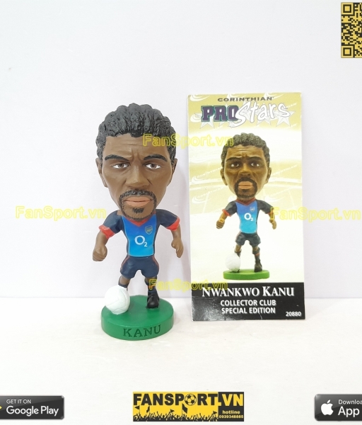 Tượng Nwankwo Kanu 25 Arsenal 2002-2003 away blue corinthian PRO795