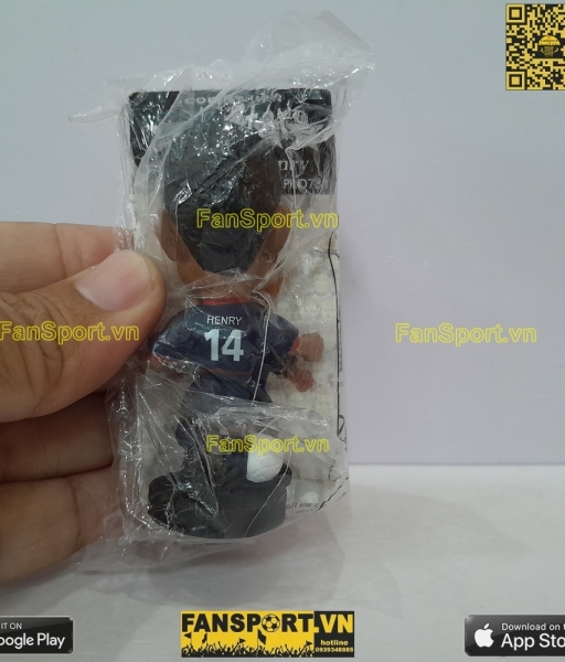 Tượng Thierry Henry 14 Arsenal 2002-2003 away blue corinthian PRO731