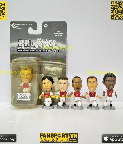 Set 6 tượng Arsenal 2002-2004 corinthian platinum Bergkamp Pires Henry