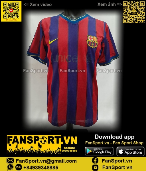 Áo đấu bóng đá Barcelona 2009-2010 home shirt jersey red blue Nike