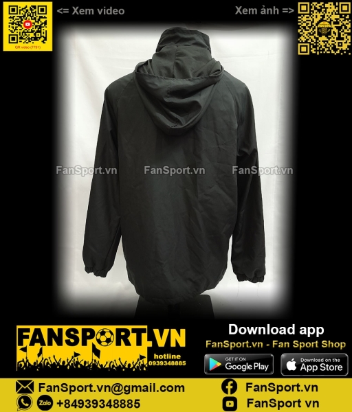 Áo khoác Manchester United 2016-2017 black jacket coach Adidas