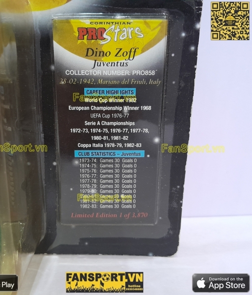 Tượng thủ môn Dino Zoff 1 Juventus 1982-1983 grey corinthian PRO858