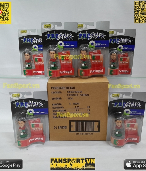 Set 6x vỉ Ronaldo 17 Portugal 2004-2005-2006 home red corinthian PR056