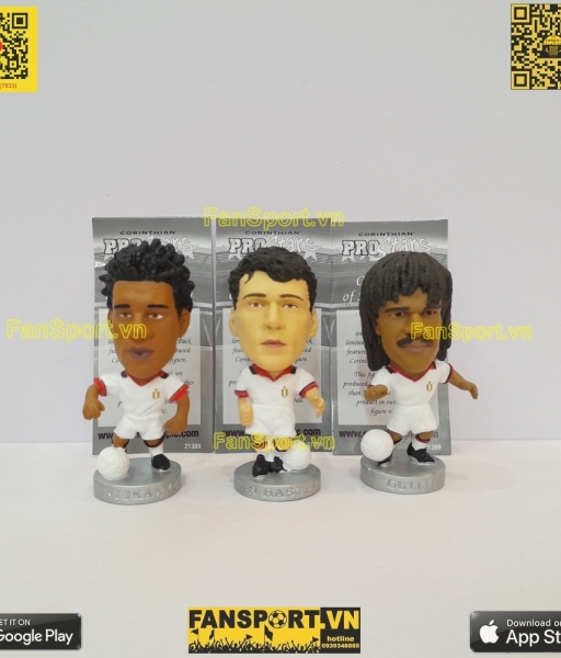 Set 3x tượng Rijkaard Basten Gullit AC Milan 1988-1990 corinthian card