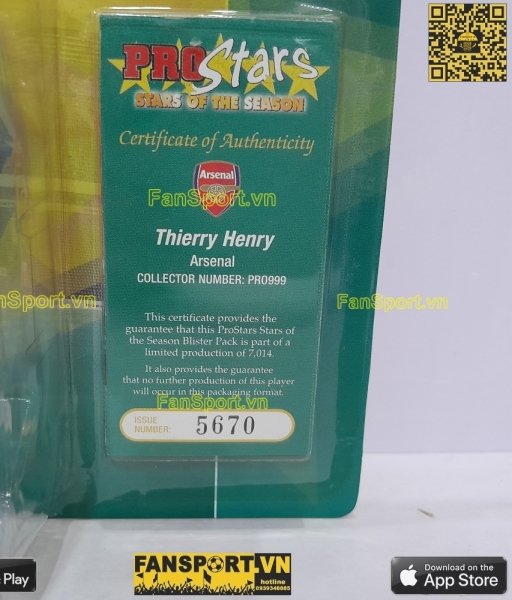 Tượng Thierry Henry 14 Arsenal 2003-2004 away yellow corinthian PRO999