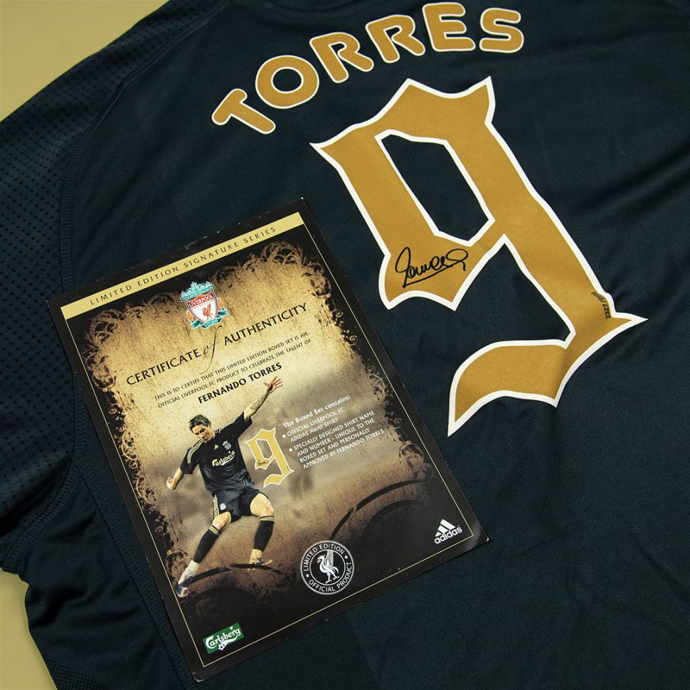 Box chữ ký Torres Liverpool 2009-2010 jersey shirt sign E85670 Adidas